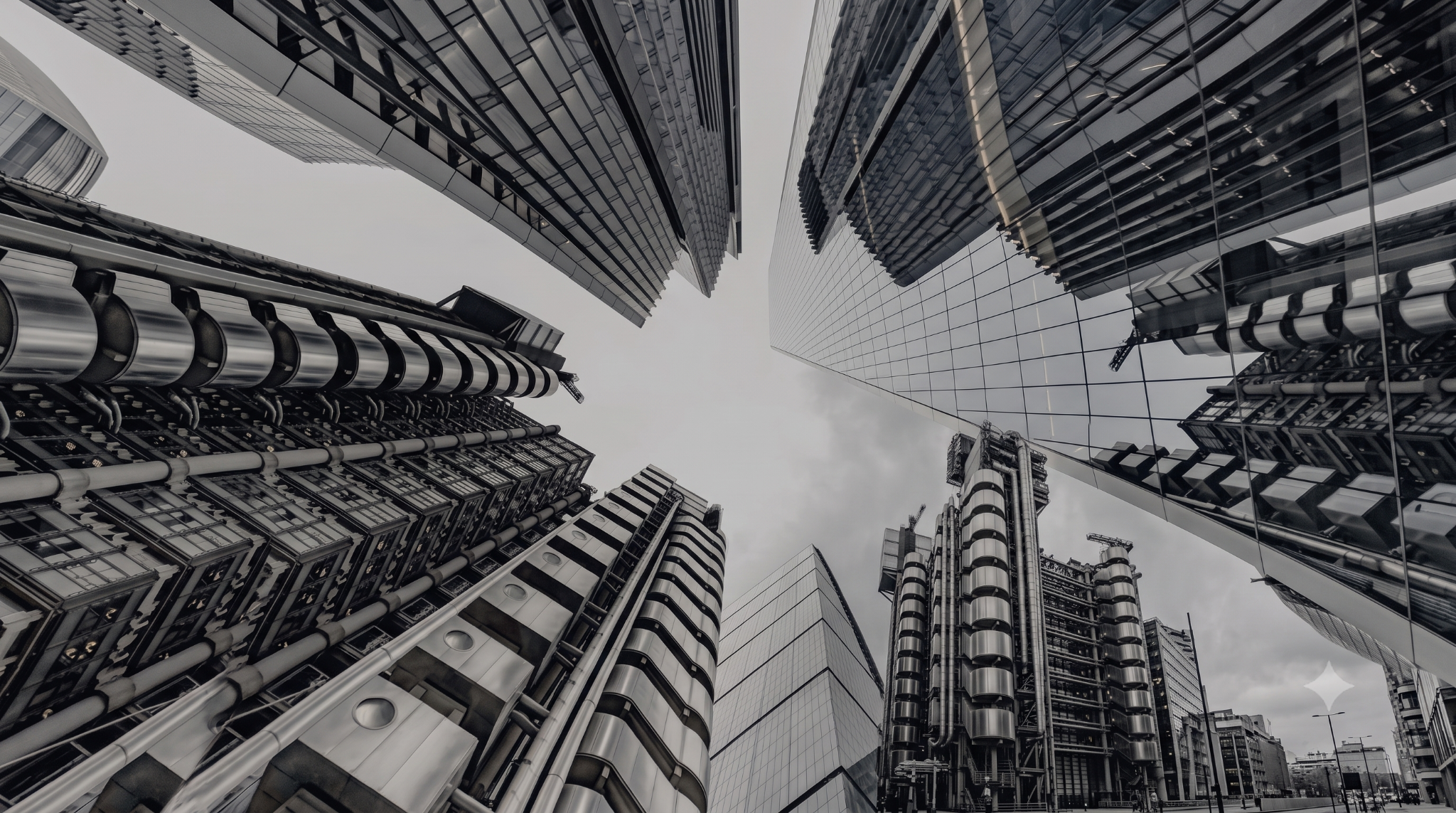 Vista ascendente de edificios contemporáneos